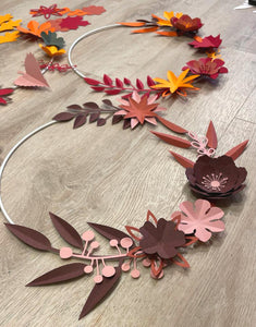 Kit couronne de fleurs automne en papier PliPapierCiseaux - idée décoration
