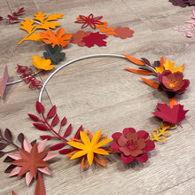 Charger l&#39;image dans la galerie, Kit couronne de fleurs automne en papier PliPapierCiseaux - idée décoration