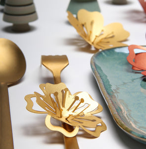Kit fleurs cerise en papier pailleté doré PliPapierCiseaux - idée décoration