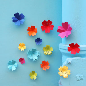 Kit fleurs en papier multicolore PliPapierCiseaux - idée décoration