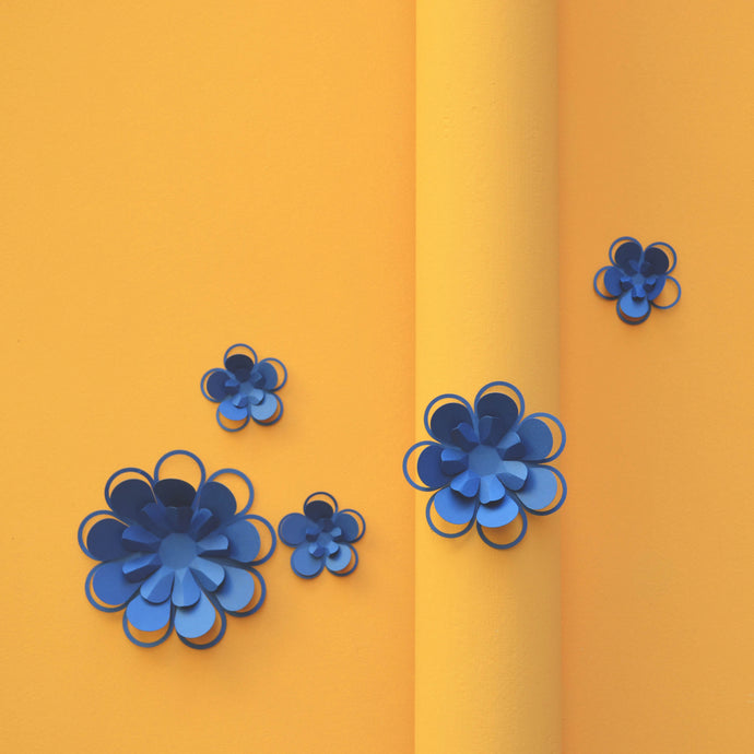 Kit de fleurs Rebecca en papier bleu PliPapierCiseaux - idée décoration