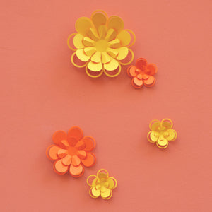 Kit de fleurs Rebecca en papier jaune et orange PliPapierCiseaux - idée décoration
