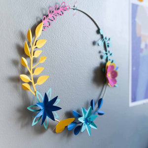 Kit couronne de fleurs pop en papier PliPapierCiseaux - idée décoration