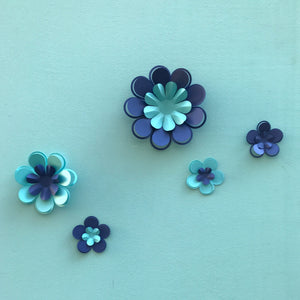 Kit de fleurs Rebecca en papier bleu PliPapierCiseaux - idée décoration