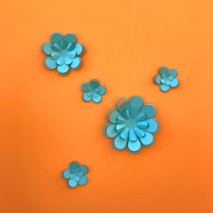 Kit de fleurs Rebecca en papier bleu clair PliPapierCiseaux - idée décoration