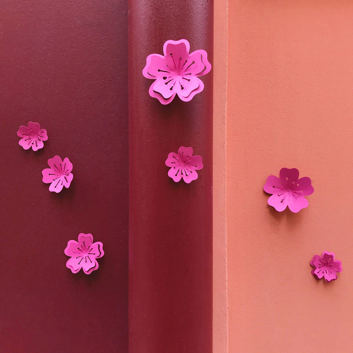 Kit fleurs cerise rose PliPapierCiseaux - idée décoration