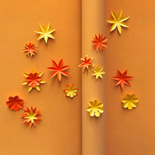 Charger l&#39;image dans la galerie, Kit fleurs liberty en papier orange et jaune PliPapierCiseaux - idée décoration