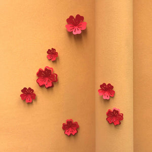 Kit fleurs cerise rouge PliPapierCiseaux - idée décoration
