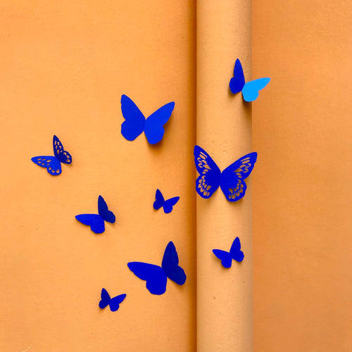 Kit de papillons Siméon en papier bleu PliPapierCiseaux - idée décoration