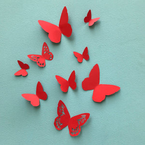 Kit de papillons Siméon en papier rouge PliPapierCiseaux - idée décoration