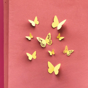 Kit de papillons Siméon en papier jaune PliPapierCiseaux - idée décoration