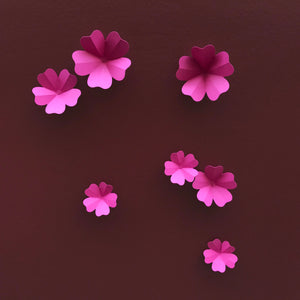 Kit de fleurs griottes en papier rose PliPapierCiseaux - idée décoration