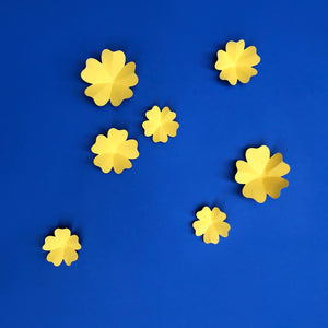 Kit de fleurs griottes en papier jaune PliPapierCiseaux - idée décoration