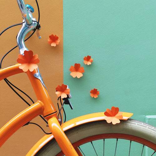 Kit de fleurs griottes en papier orange PliPapierCiseaux - idée décoration
